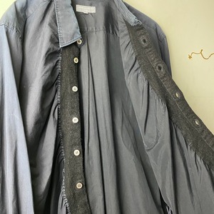 AD2003 COMME des GARCONS HOMME wool placket switching gather shirt