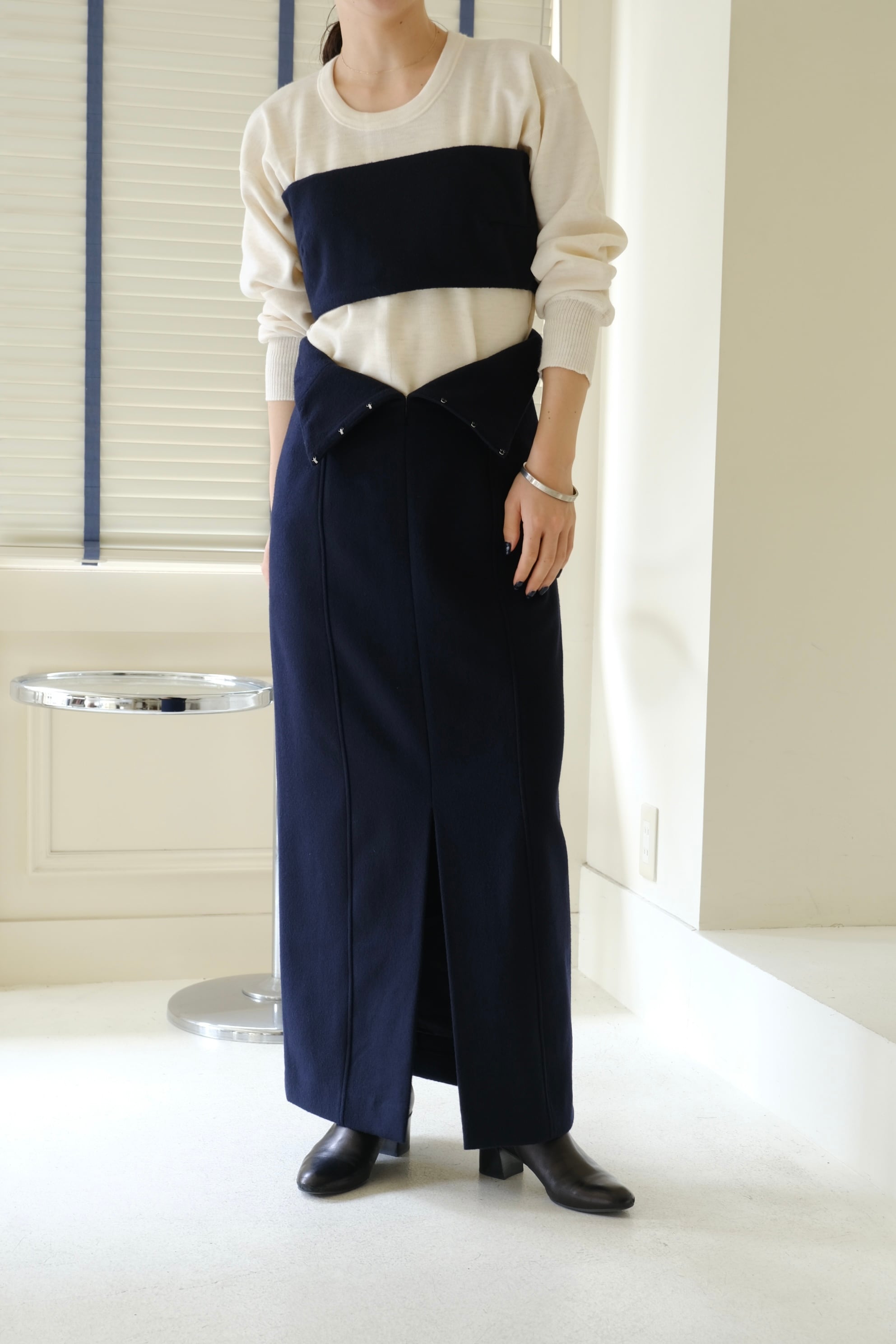 試着のみ KAYLE WOOL CASHMERE PEPLUM BLOUSE