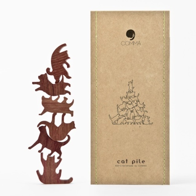 Cat Pile - キャットパイル【パープル】地味にはまる！色んなポーズをしたネコのつみき(A73001)