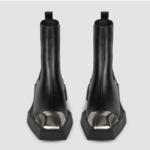 Square toe metal boots【2color】 C1276