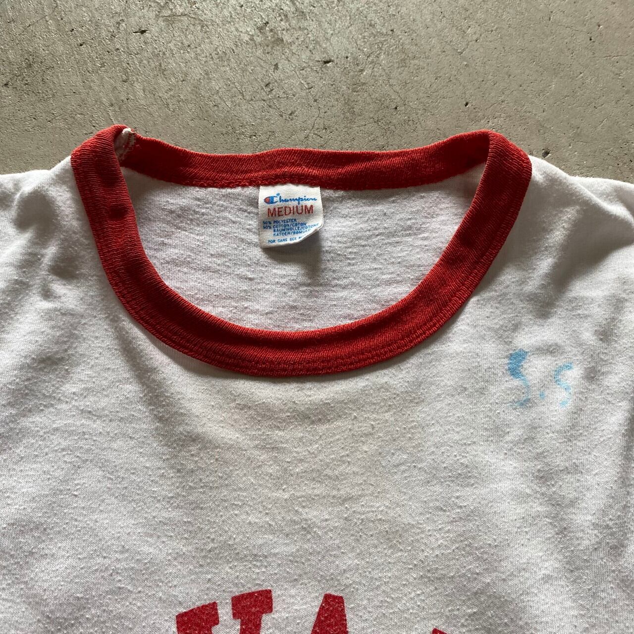 80’s champion トリコタグ　赤　ビンテージtシャツ