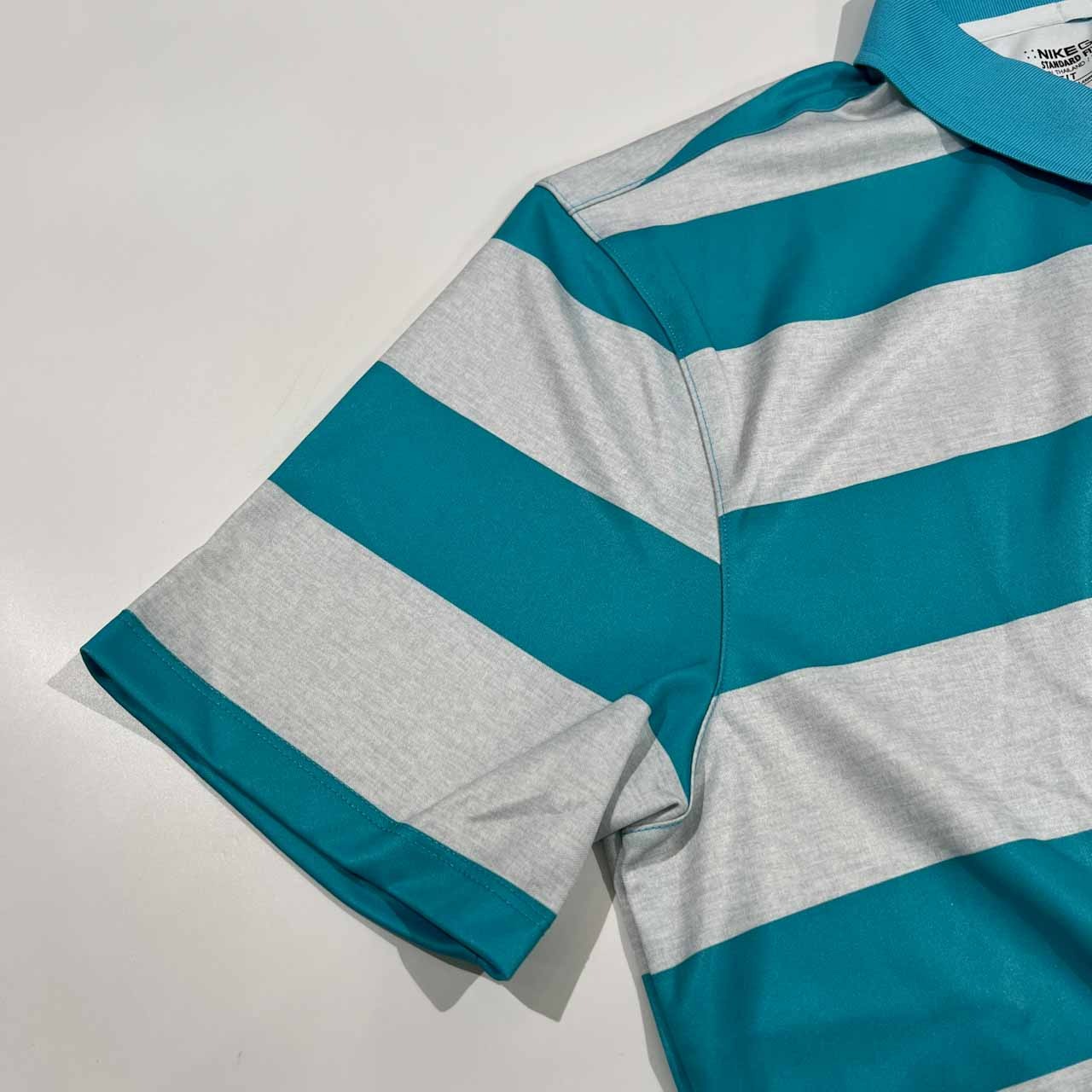 NIKE GOLF ナイキ ゴルフ ボーダー柄 半袖 ドライ ポロシャツ サイズ XL /水色ブルー系/メンズ/スポーツ