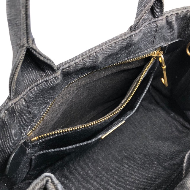 PRADA プラダ ハンドバッグ ブラック カナパ キャンバス 2way vintage ヴィンテージ オールド ngejs5