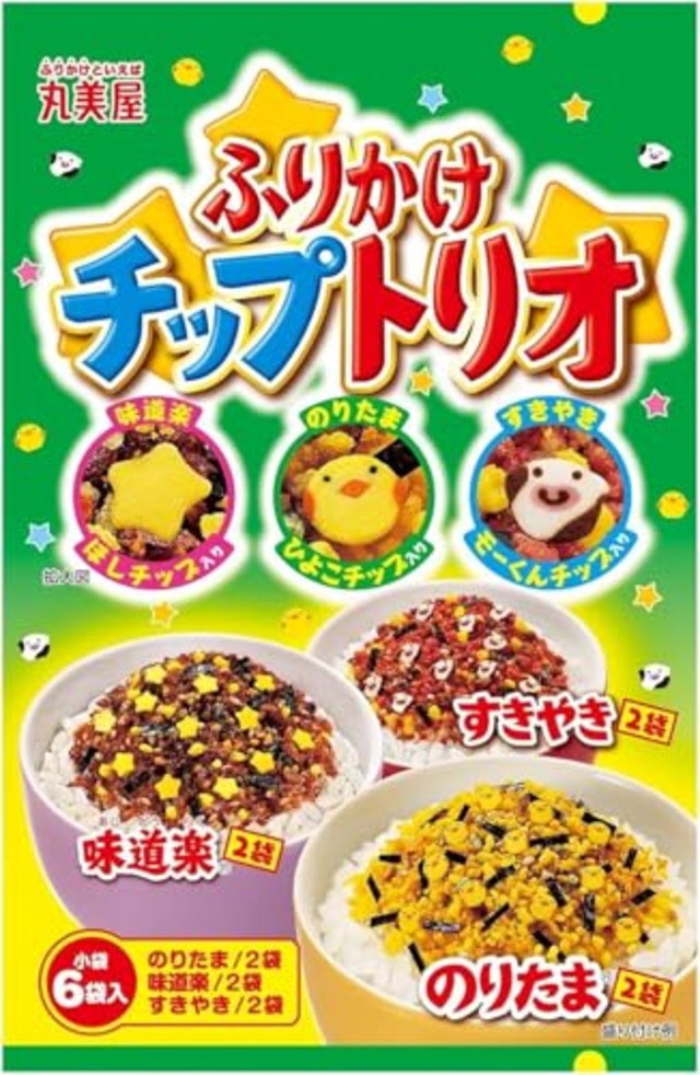丸美屋 ふりかけ チップトリオ 6袋入(のりたま2袋+すきやき2袋+味道楽2袋) 14g×10個