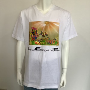 Vivid turtle ( 鮮やかなカメ )  VネックTシャツ  ホワイト