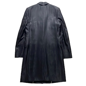 DOLCE&GABBANA glossy black tailored coat