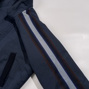 VERSACE JEANS COUTURE ヴェルサーチ ジーンズ 袖ライン入り トラックジャケット風 中綿 ジャケット サイズ M /ネイビー/イタリア製