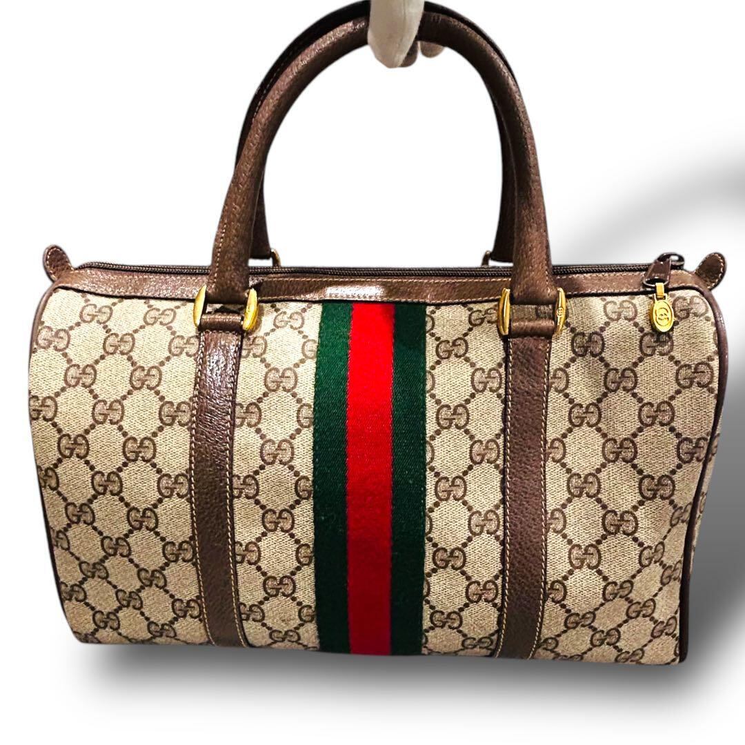 極美品 GUCCI グッチ シェリーライン ハンドバッグ ミニボストン