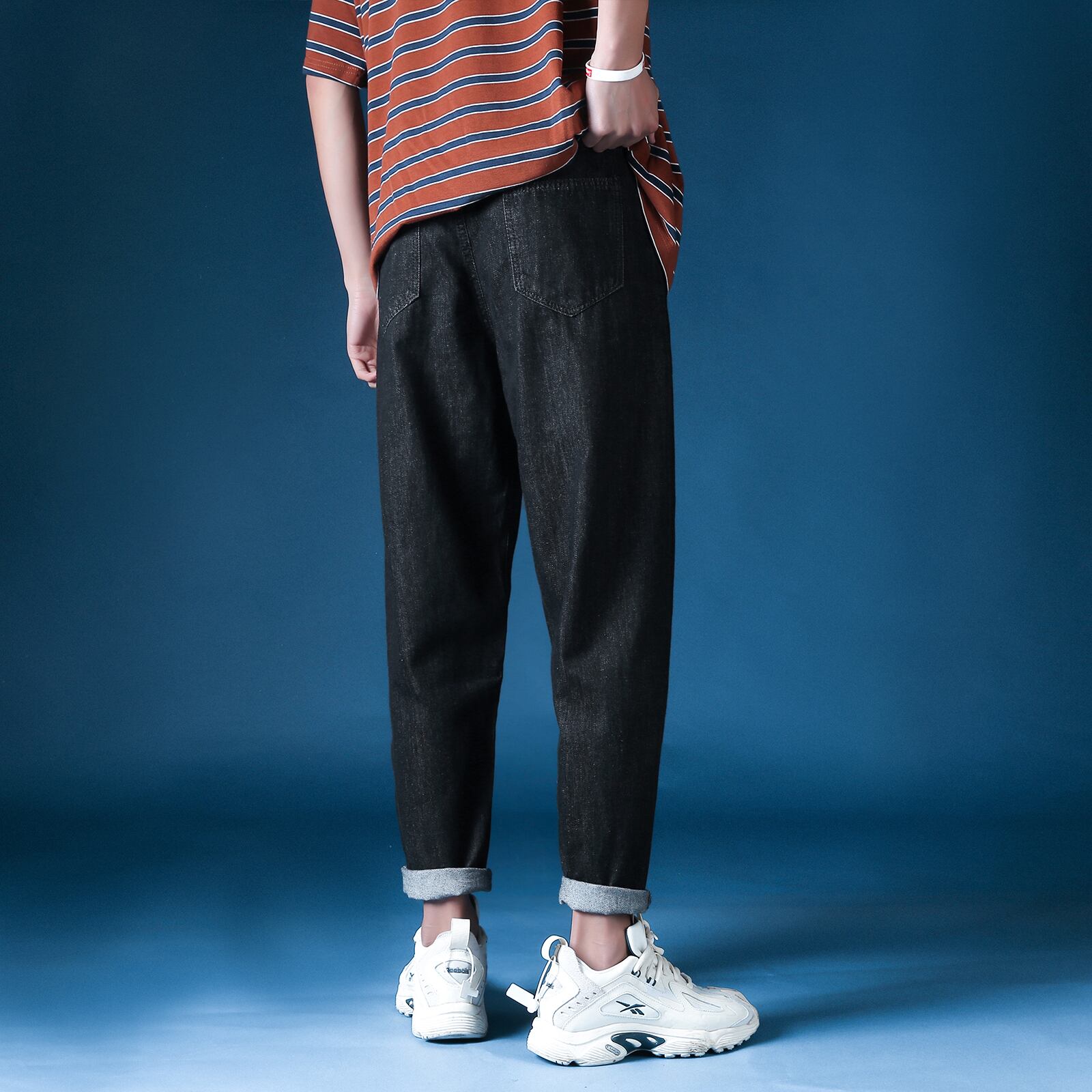 全2色 デニム パンツ ストレート カジュアル シンプル 無地