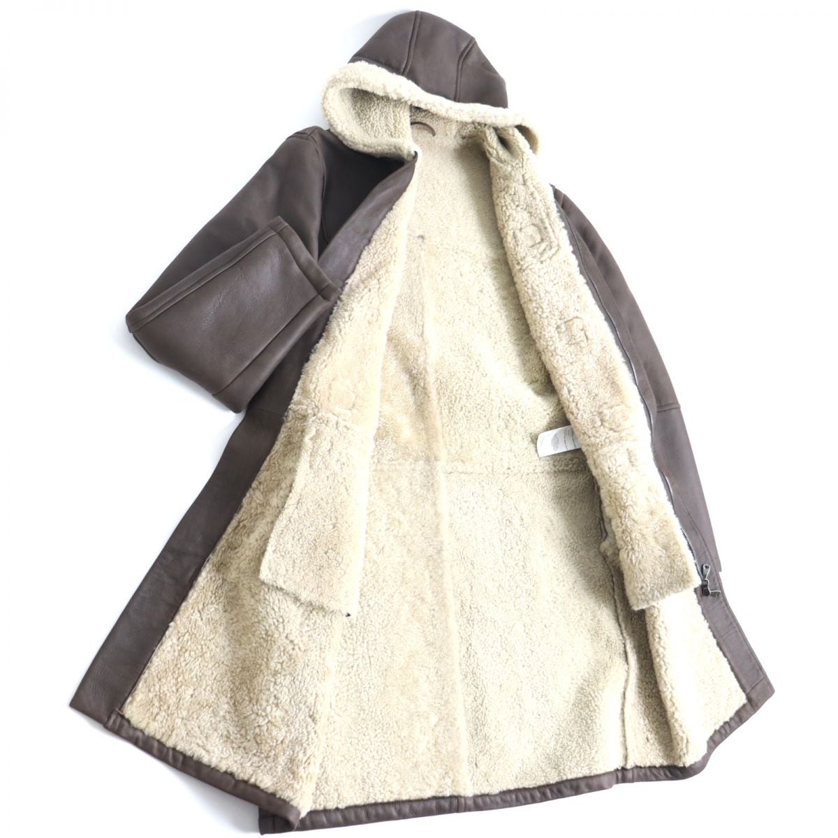 極美品◇EMMETI エンメティ WZIP×トグルボタン フーデッド ムートン