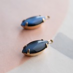 1920's ドイツ ブルー、ブラックのナヴェットストーンチャーム（2コ）