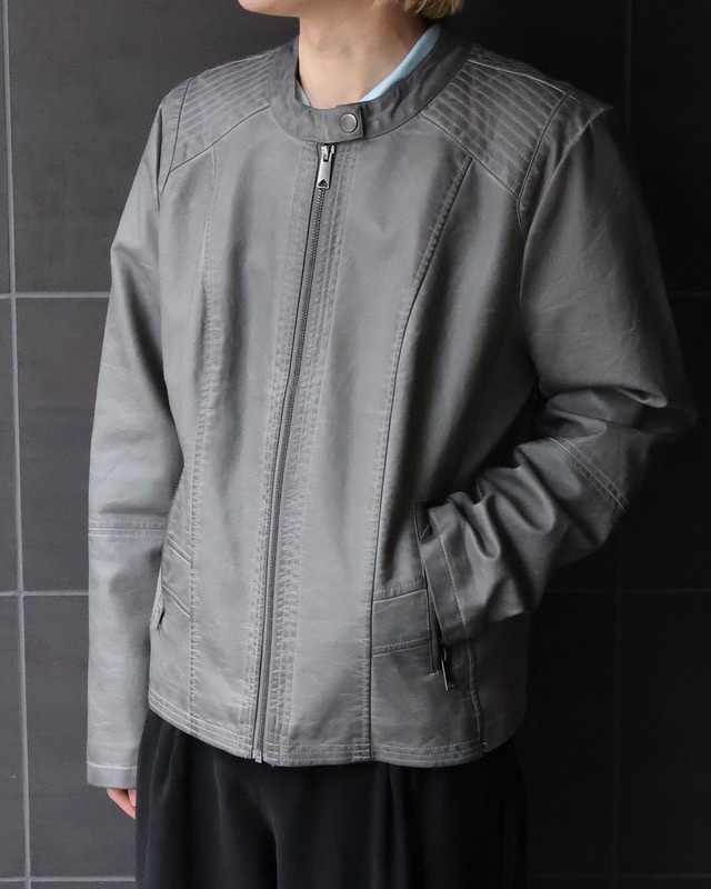 grey single riders jacket