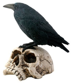 【スカル】Skull Raven　髑髏の上に立つカラス【フィギュア】