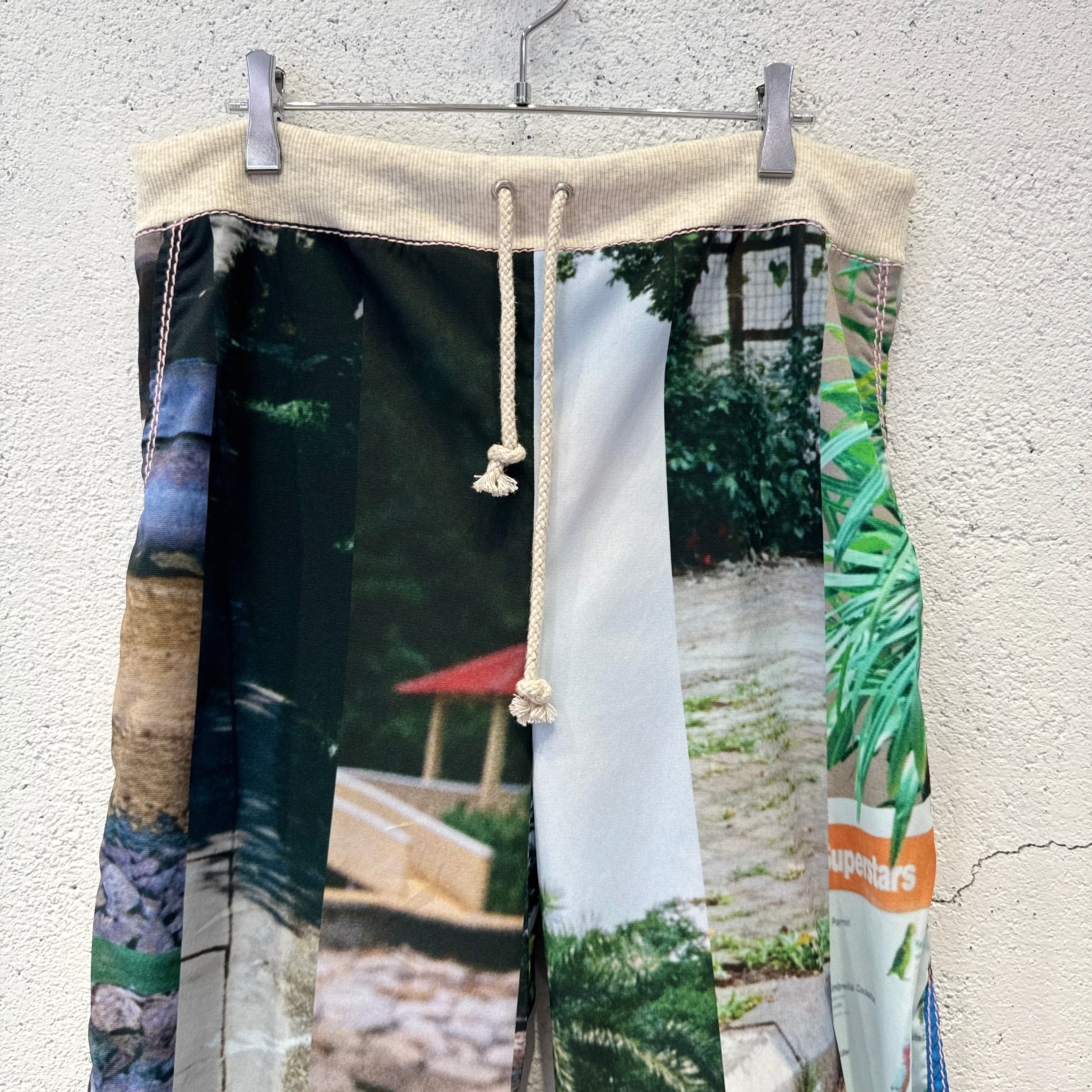 osakentaro / photo stripe mesh easy long pants | ふぁいん