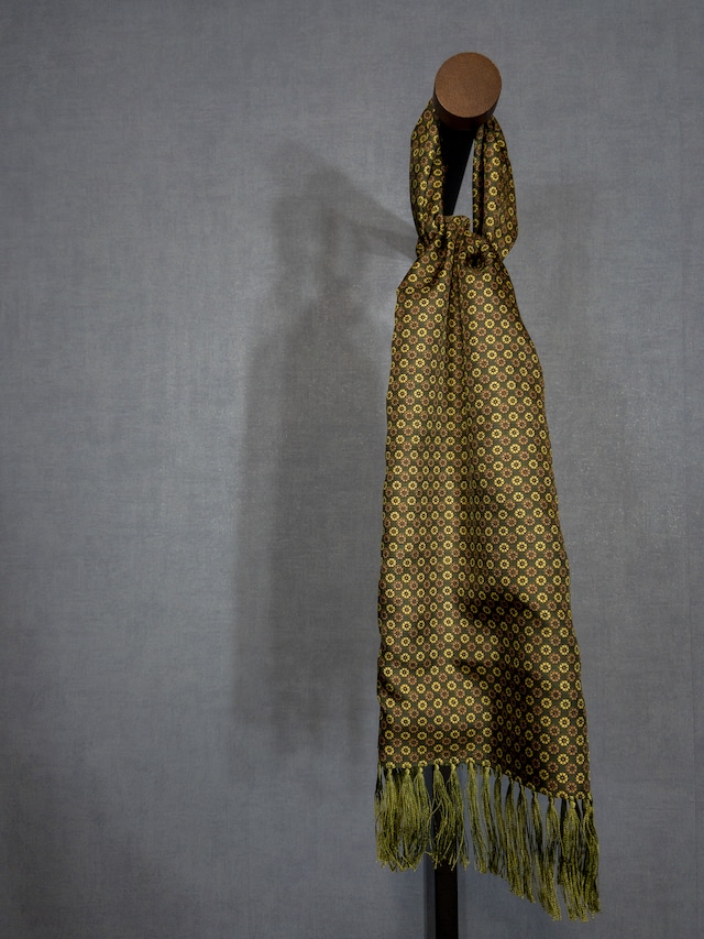 SAMMY Old Vintage Scarf, Green×Yellow×Orange, Made In England!!