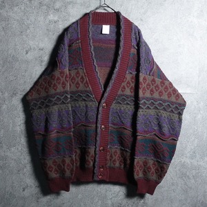 EURO Geometric Design 3D Knit Cardigan