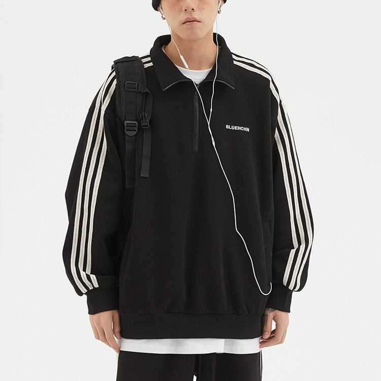 ★SIDE CONTRAST STITCH STAND COLLAR SPORTS JACKET　　　A0526