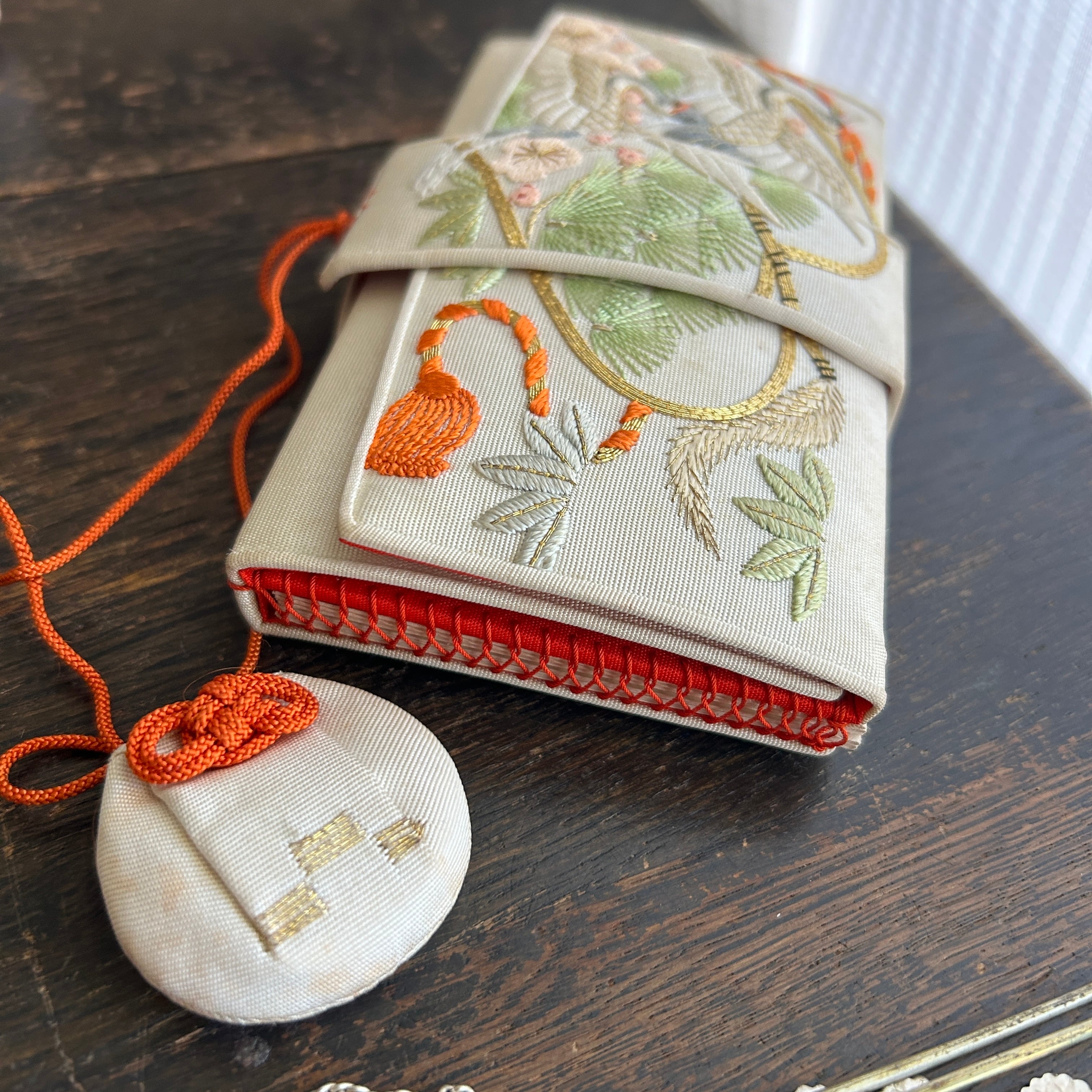 アンティーク 昭和初期の花嫁筥迫 双鶴に軍配 | bonbidou22