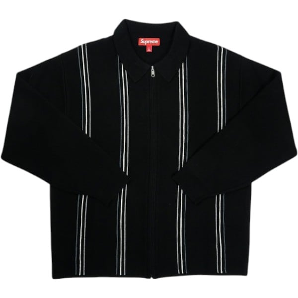 Supreme Stripe Zip Up Polo Sweater L Supreme Stripe Zip L/S Polo