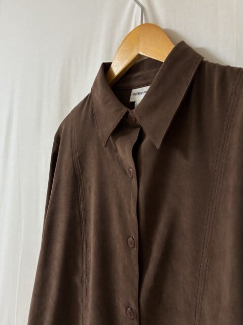 1990~00's Stitched Design Micro Suede Shirt
