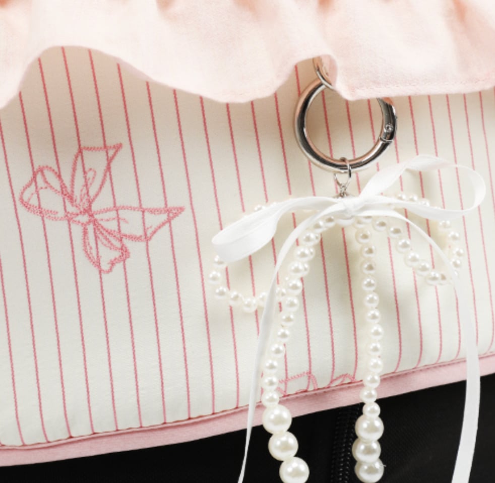 予約【ritogato】Keyring Layered (White simple ribbon)