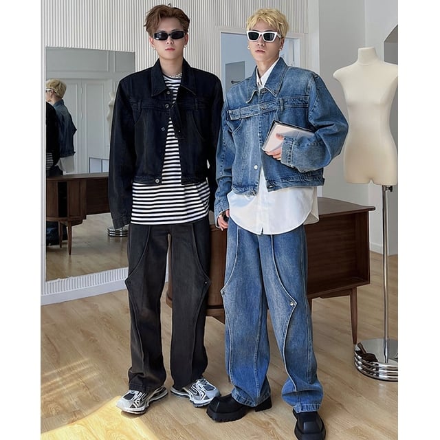 予約販売】メンズ セットアップ メンズ デニム カジュアル ベルト