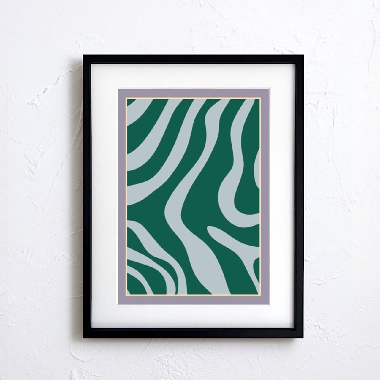 静寂の流れ｜曲線が描く穏やかなリズムのミニマルアートポスター｜洗練と調和を感じるモダンインテリアに最適な一枚A3ポスター