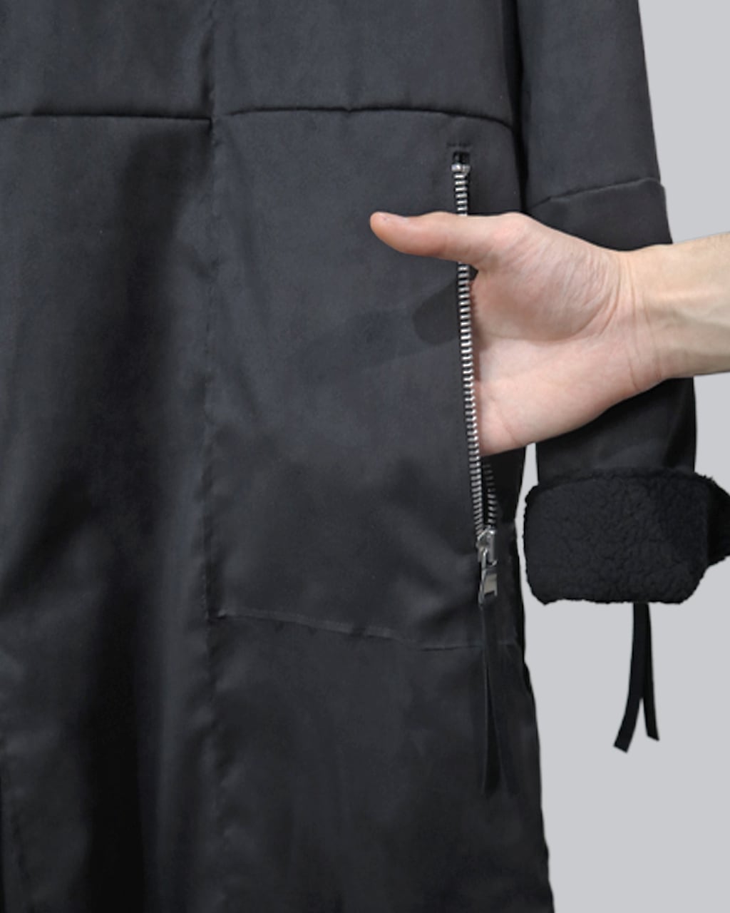 ASKYY / HIGHNECK MOUTON COAT / BLK×BLK | ASKYY TOKYO FLAGSHIP