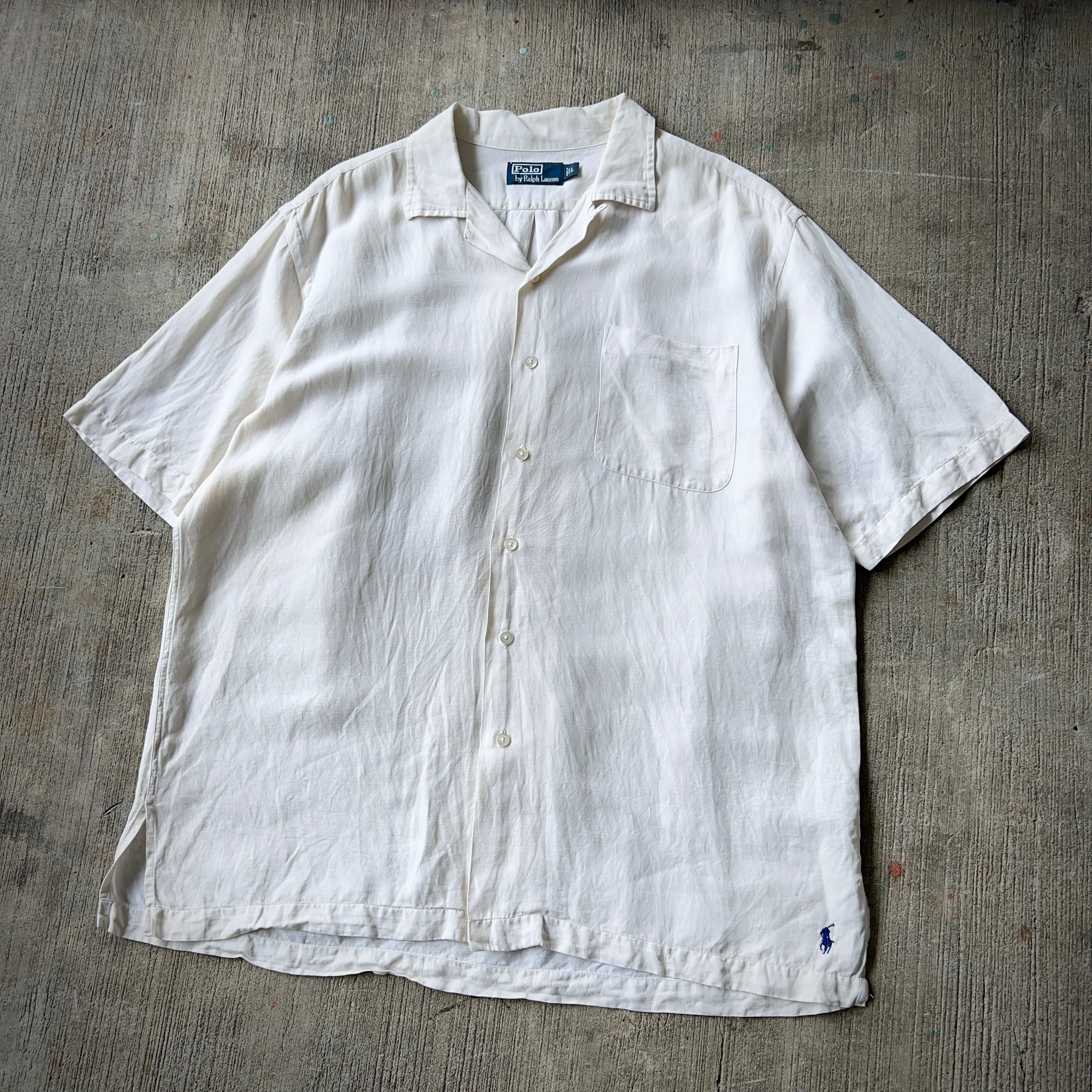 90's~ Polo by Ralph Lauren Silk×Linen S/S Shirt ポロラルフ 90's~ Polo by Ralph Lauren Silk×Linen S/S Shirt ポロラルフ