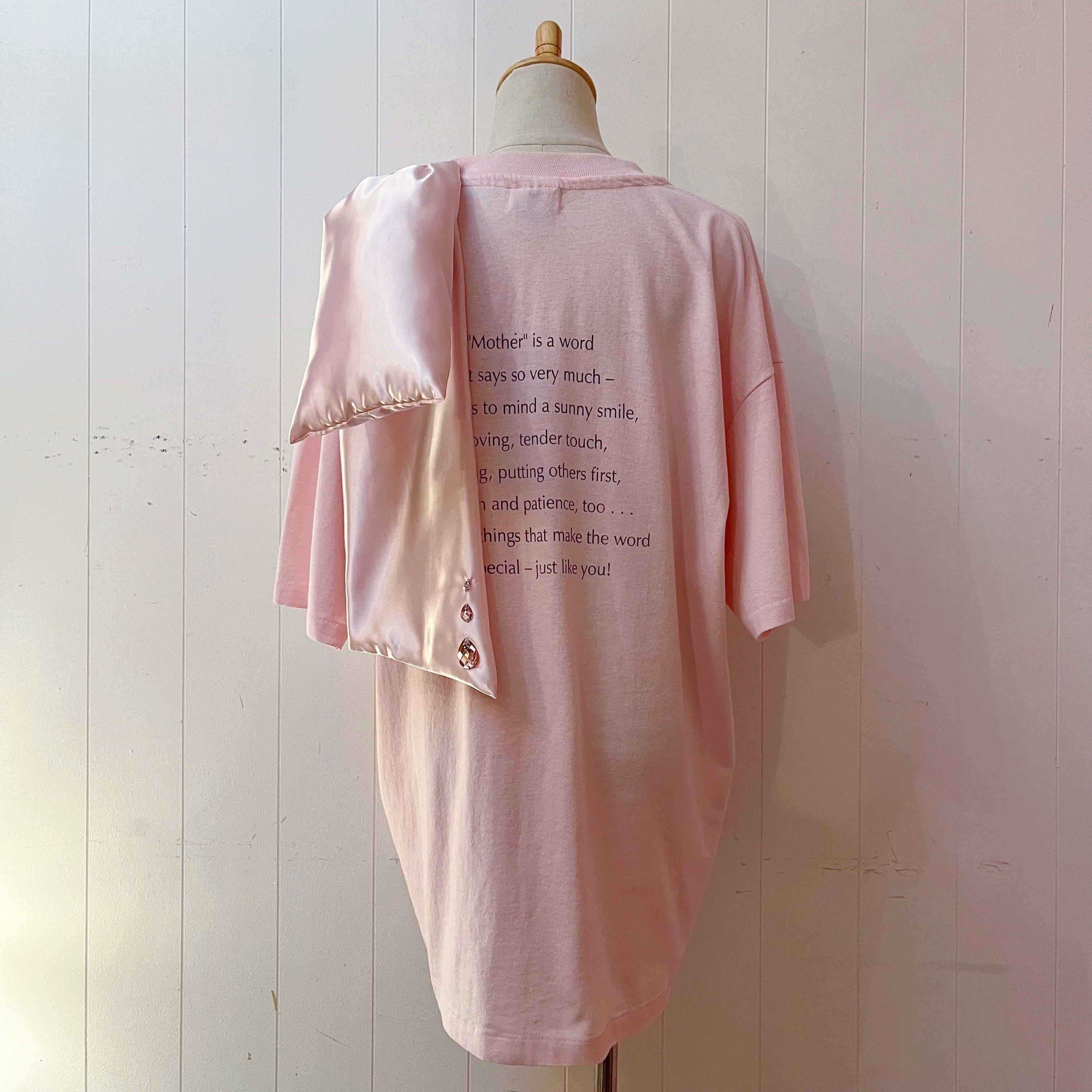 remake ˚✧₊ big ribbon pink T-shirt