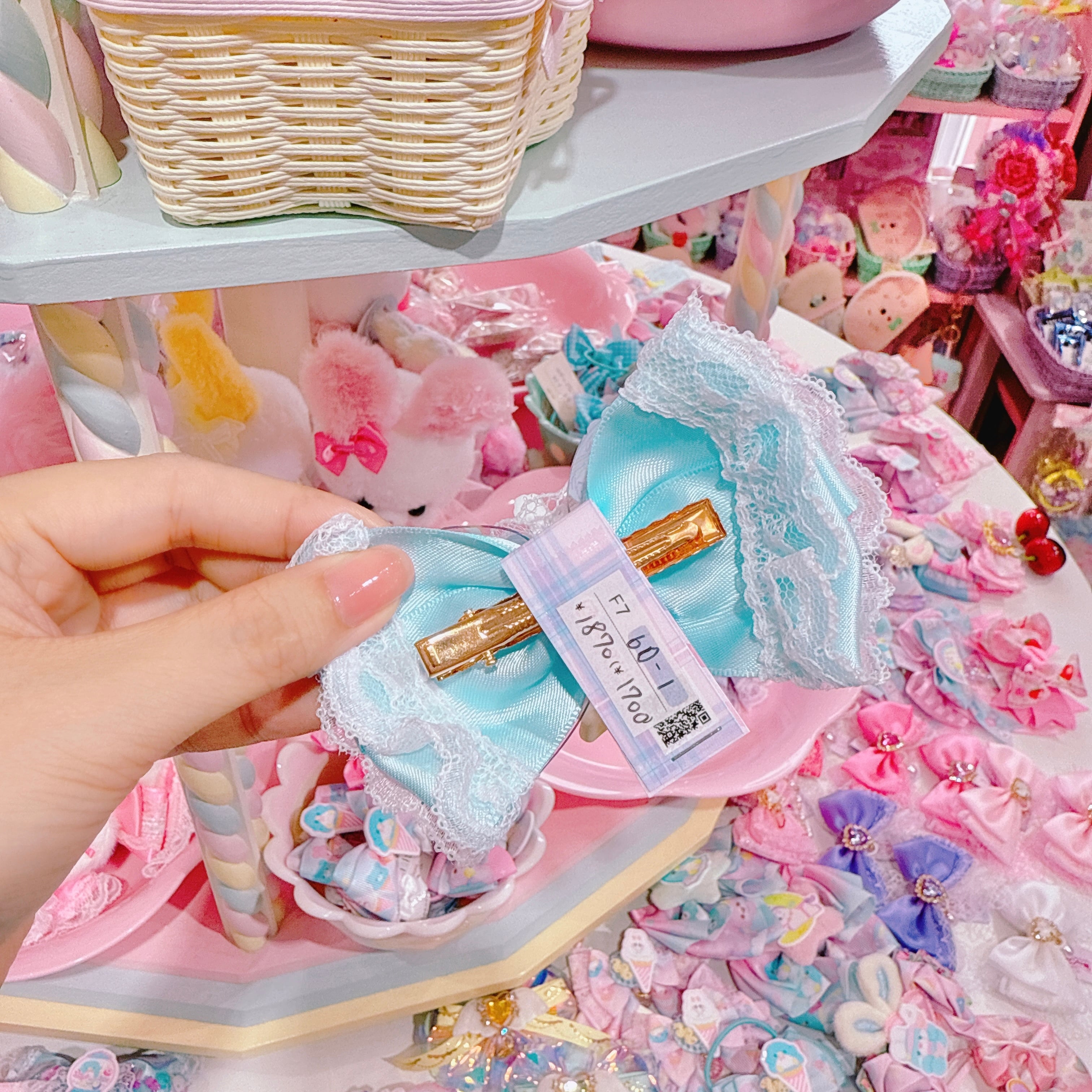 【F7】60-1レースリボンヘアクリップ