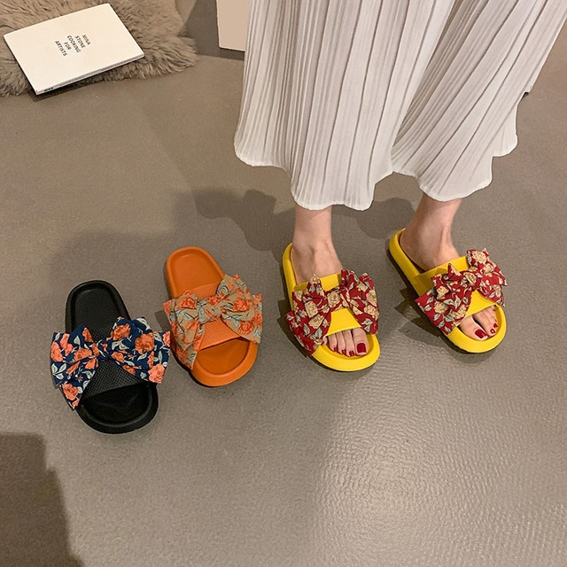 ミュールレディースサマーリボンサンダル 靴 シューズ 夏物 ビーチ フェイクシューズ86576989002