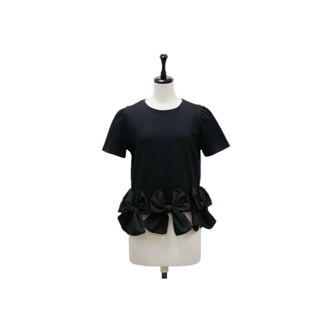 Ribbon hem puff T-shirt