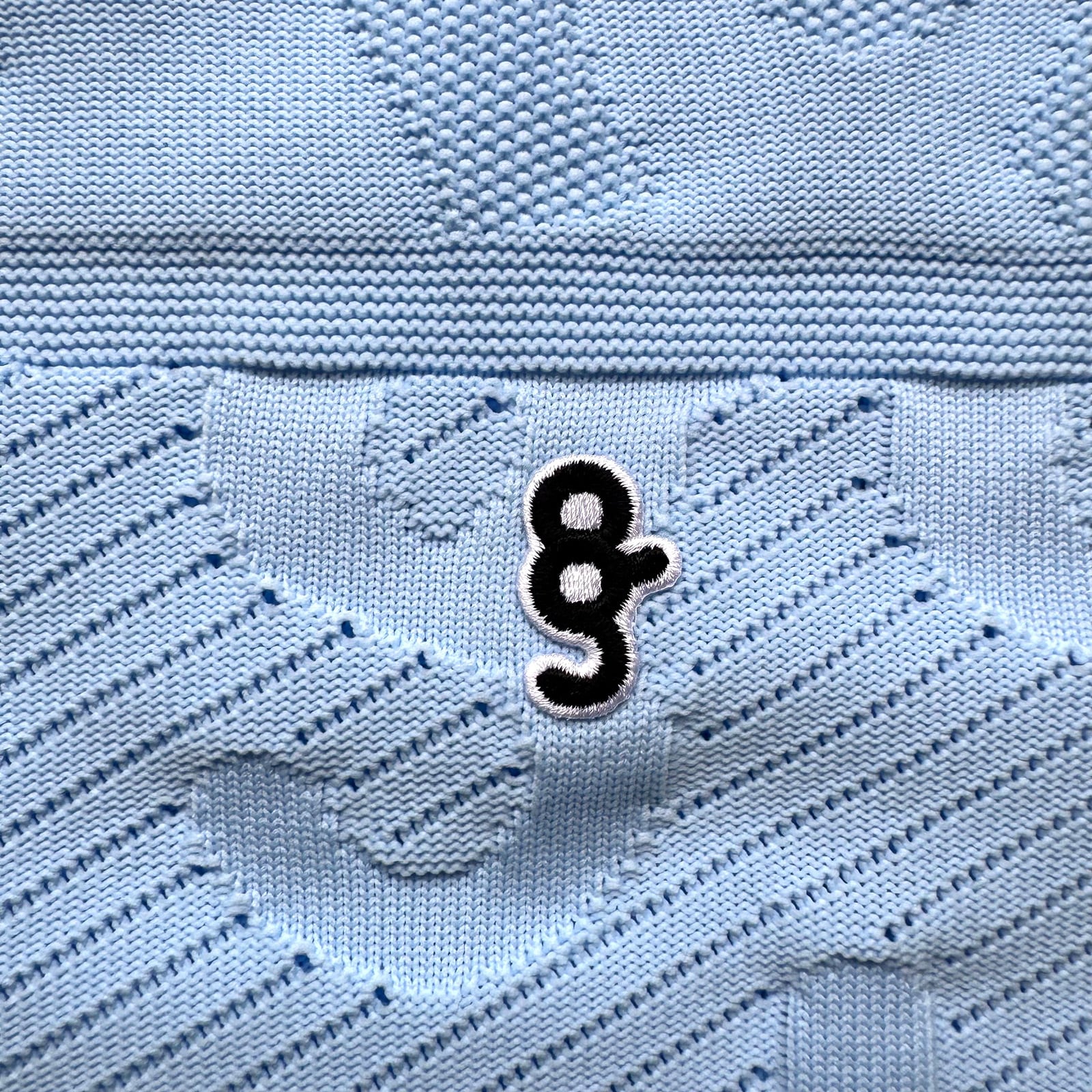 LOGO JACQUARD KNIT POLO -LIGHT BLUE- | 8G SHOOT WEBSTORE