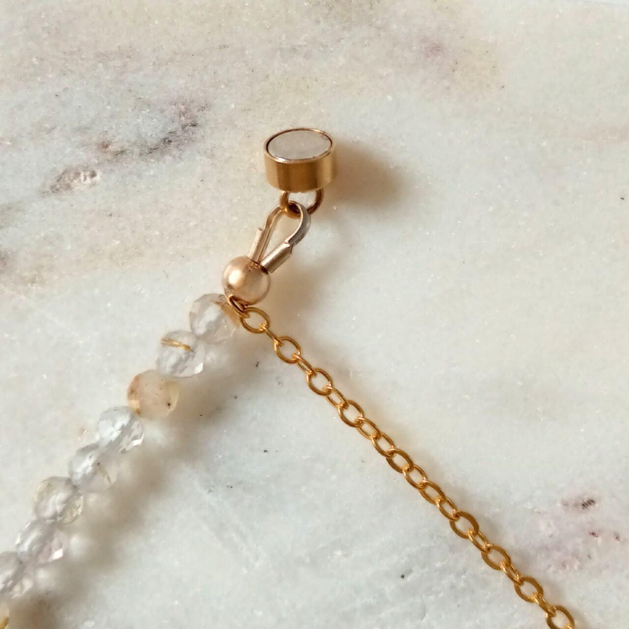 【ブラジル産】ルチルクォーツ ブレスレット|SUS304(ゴールド)日本製〈ギフトボックス付き〉