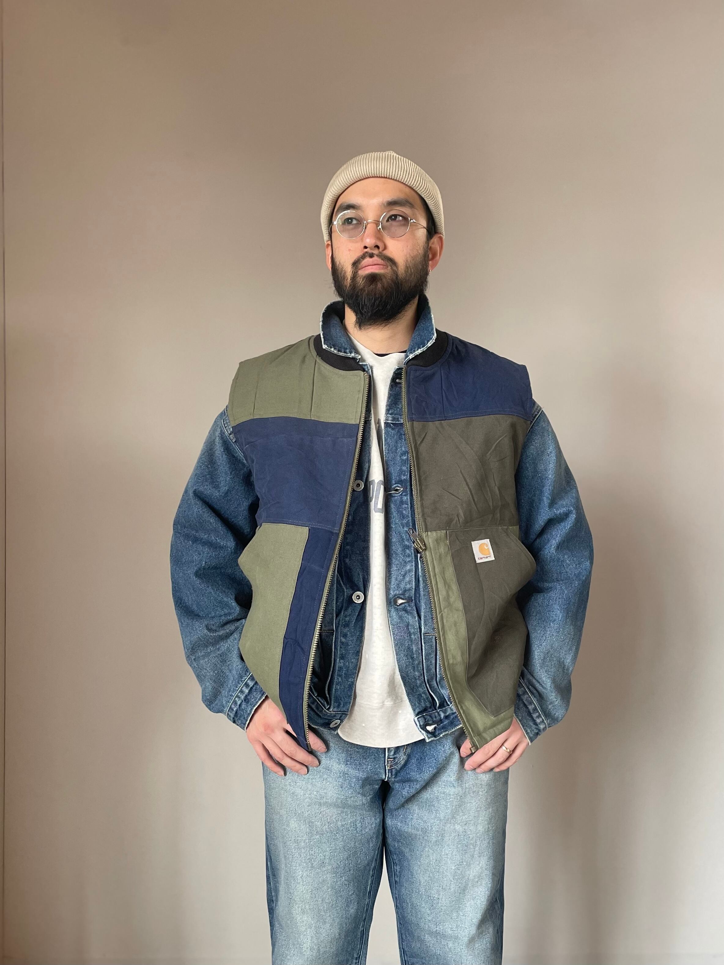 〈mr.Remake man〉 carhartt リメイクベスト Mr.Remakeman Carhartt Zip Vest｜UTSURA