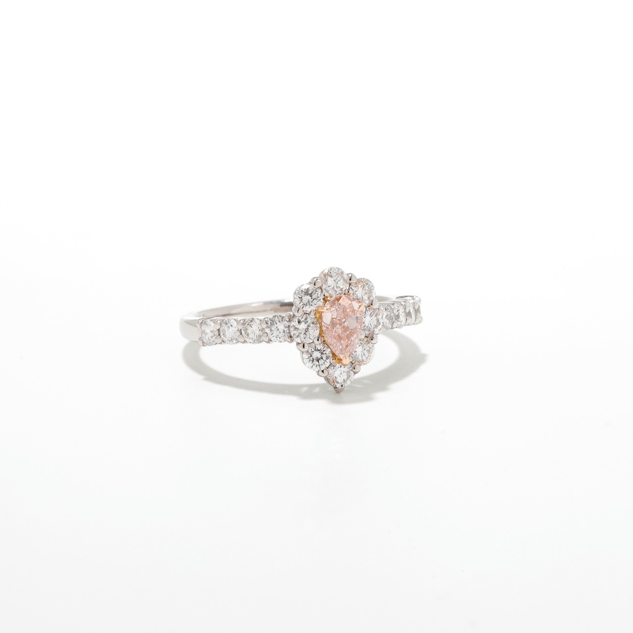 ファンシーオレンジピンク ダイヤモンドリング SI1 pt900 / 0.322ct / 0.820ct