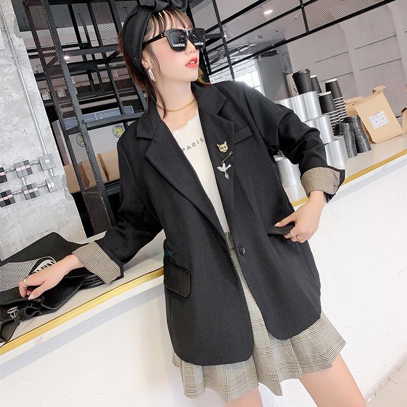 プラスサイズの女性の2020年の新しい秋のカバーベリールーズスーツジャケットファットシスターmmトップTシャツラージスカート ミックスインファッション84754300431