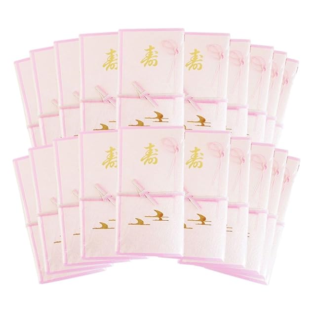 シノコマ 夫婦紙 ミヨ200-2×20P 愛の手結 桃 万型ポチ袋10枚入 20冊