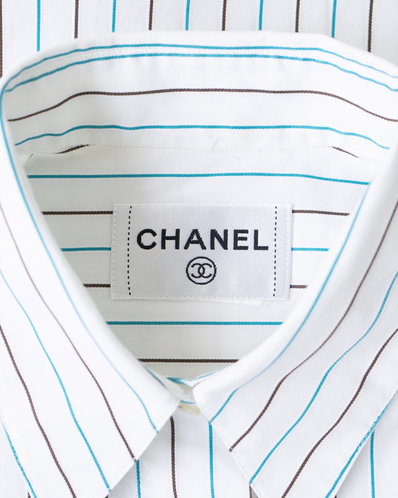 〈CHANEL〉Striped Sleeveless Blouse