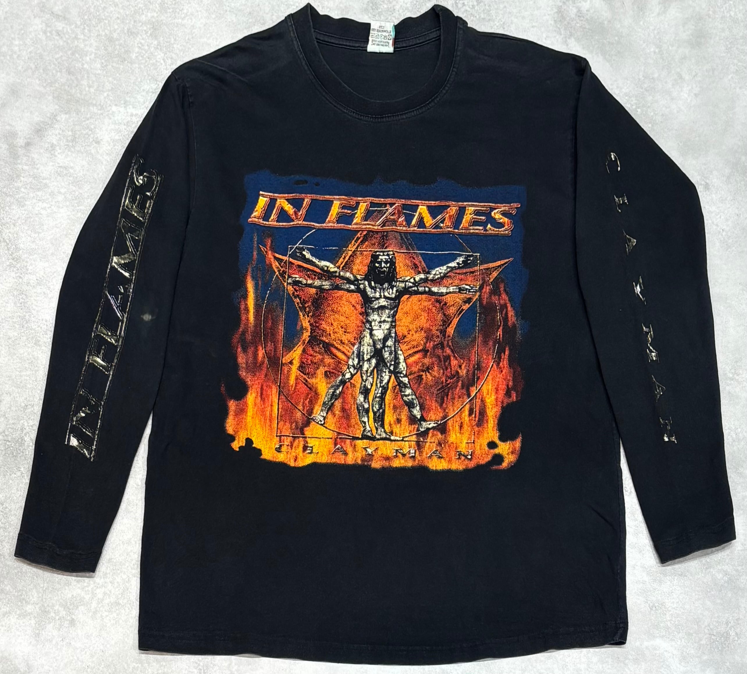 00's IN FLAMES Clayman Tour 2000 LS T-Shirt XL GOOFY イン