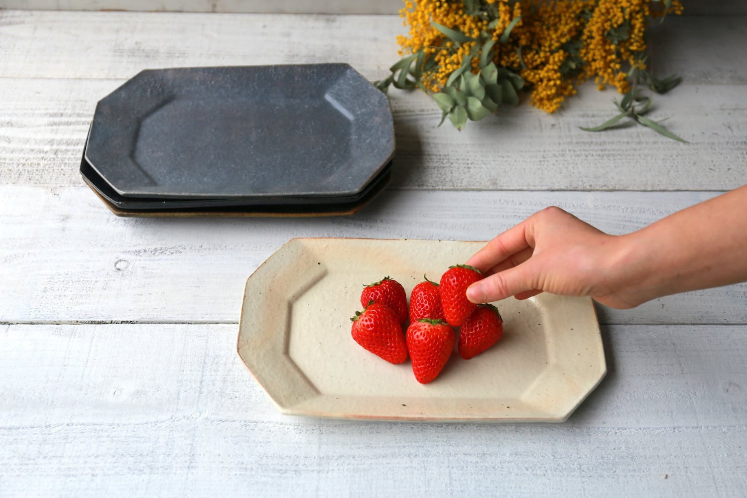 鉄散 八角プレート 大 | 古谷製陶所