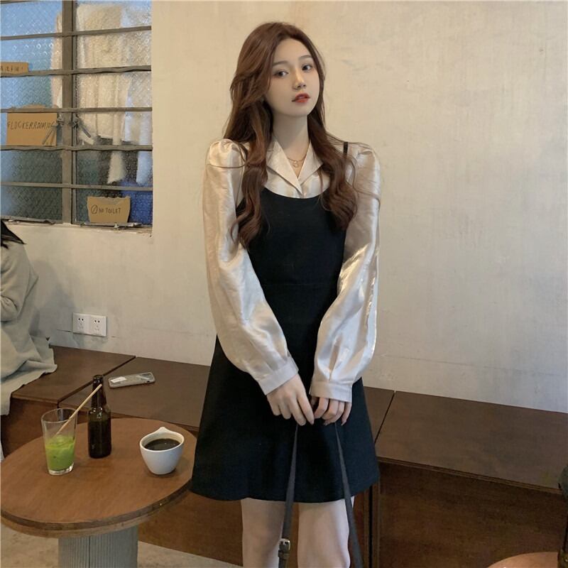 スプリングスタイルバックレースドレス スタンダードスカート レトロ 春物 試着室43238440757