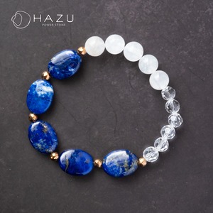 未来を照らす夜空の月［ラピスラズリ／ムーンストーン／水晶／ヘマタイト］