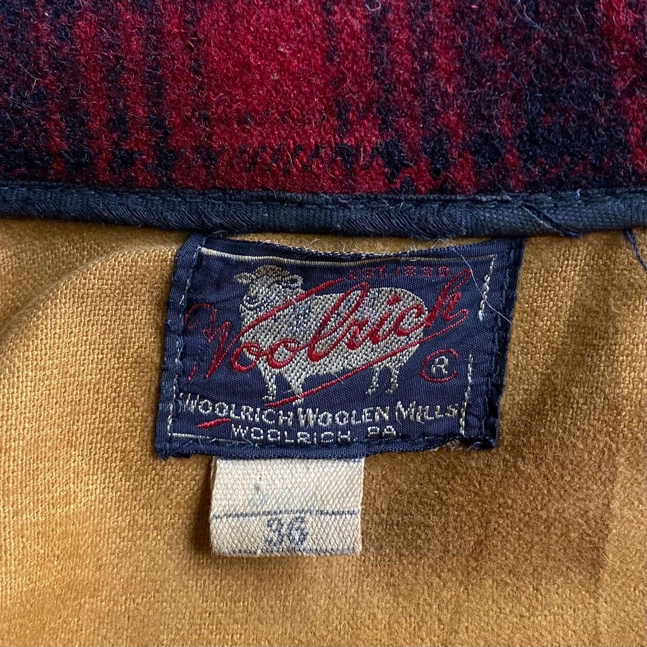 50年代 ビンテージ 黒タグ WOOLRICH ウールリッチ チェック柄 ウール 