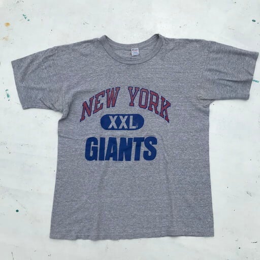 80's Champion チャンピオン Tシャツ 染み込みプリント 霜降り グレー カプセル3段 NEW YORK GIANTS USA製 XL  美品 希少 ヴィンテージ | agito vintage powered by BASE