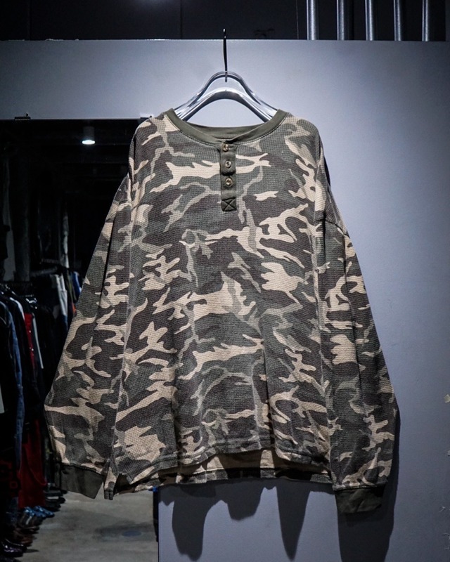 【add (C) vintage】Camouflage Pattern Vintage Loose Thermal L/S T-shirt