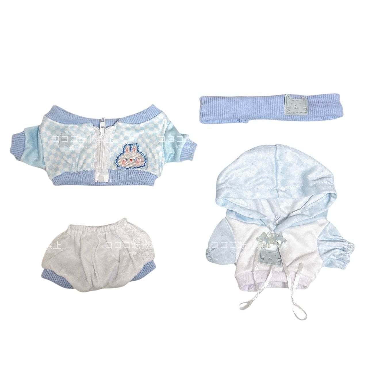 10cm ぬい服 水色 リボン 兎 韓国 Amazon.co.jp: PAVIKE ぬい服 10cm 小さめ うさぎ形 マント式 推しぬい
