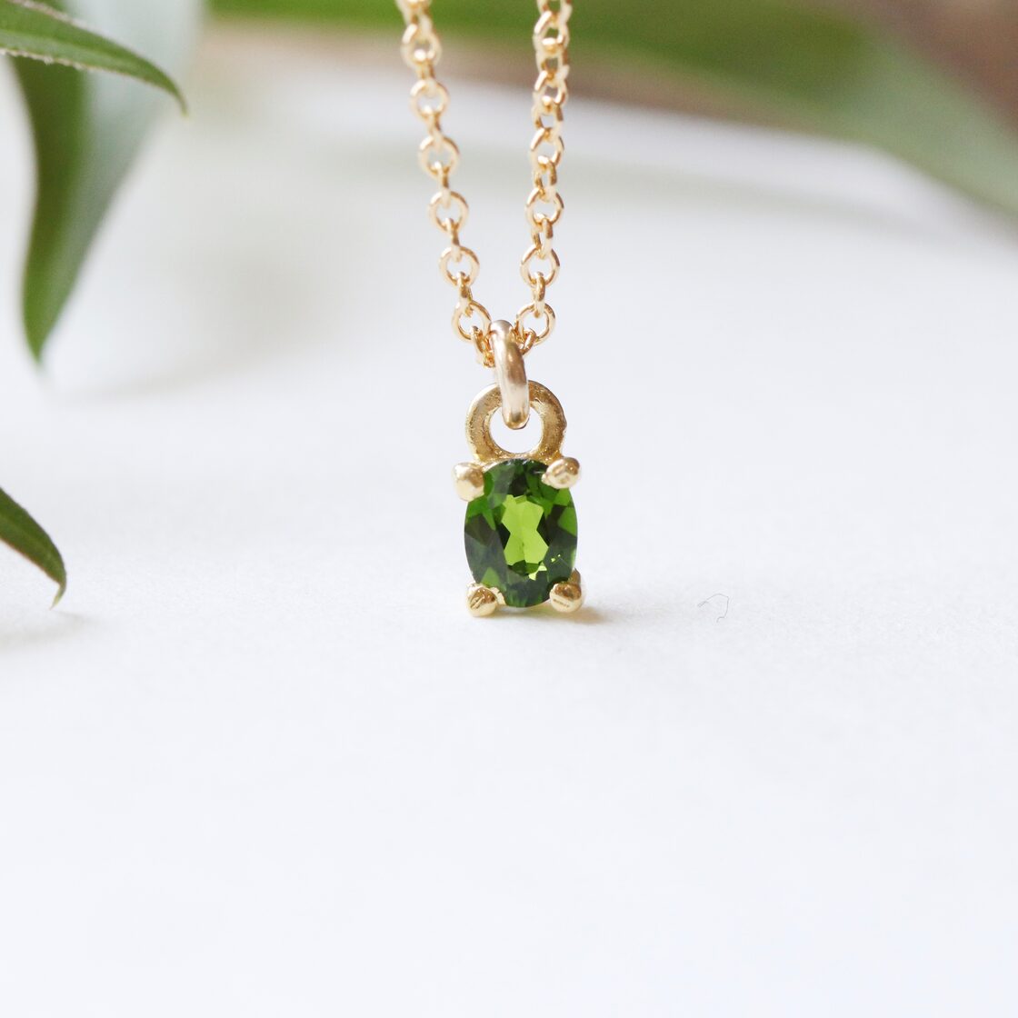 宝石質クロムダイオプサイド 14Kgf プチネックレス --The greenery-- | Pay ID