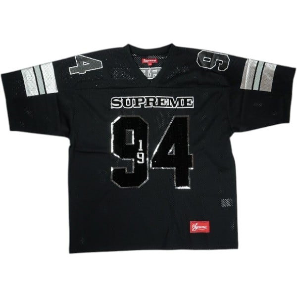 Size【XL】 SUPREME シュプリーム 25FW Sequin Football Jersey Black